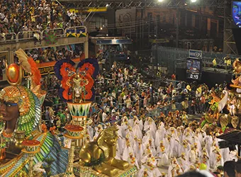Carnival parade participants in the sambadrome.