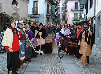 Women disguised as witches during La Befana.