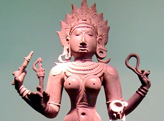 A bronze idol of Goddess Kali.