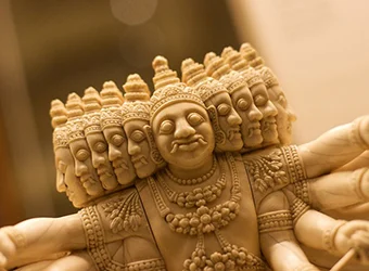 A statue of the ten-headed King Ravana.