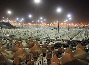 The temporary tent-city of Mina.
