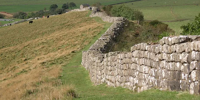 Hadrian wall remnants from British-Roman period, close to the birthplace area of St. Patrick.