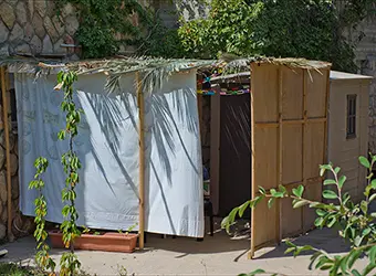 A typical Sukkah builded with natural materials.