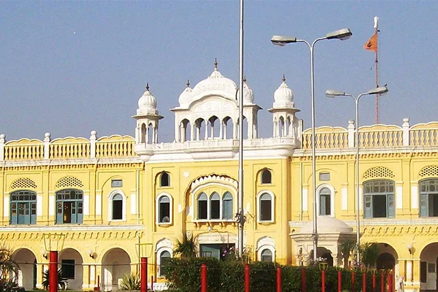 Sikh temple (gurdwara) in the city of Nankana Sahib, Pakistan, the birthplace of Guru Nanak.